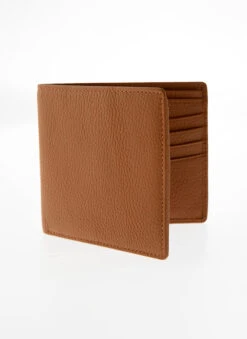 Men's Slim Pebble Grain Leather Bifold Wallet With RFID Blocking -Dents 23 5501Cognac 1