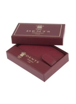 Men's Pebble Grain Leather Card Holder With RFID Blocking And Tab -Dents 23 5506 20berry