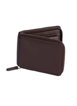 Men's Smooth Nappa Leather Zip-Round Wallet With RFID Blocking And Coin Purse -Dents 23 5519 20english 20tan