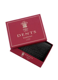 Crocodile Print Leather Passport Holder With RFID Blocking -Dents 23 5533Black 5