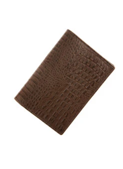 Crocodile Print Leather Passport Holder With RFID Blocking -Dents 23 5533Brown 3
