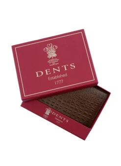 Crocodile Print Leather Passport Holder With RFID Blocking -Dents 23 5533Brown 4