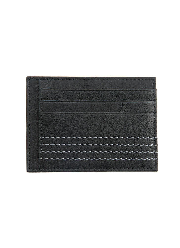 Men's Contrast Stitch Pebble Grain Leather Card Holder With RFID Blocking 3 Men's Contrast Stitch Pebble Grain Leather Card Holder With RFID Blocking