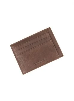 Men's Contrast Stitch Pebble Grain Leather Card Holder With RFID Blocking 12 Men's Contrast Stitch Pebble Grain Leather Card Holder With RFID Blocking -Dents 23 5538 20brown tan back
