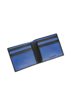 Men's Two-Colour Smooth Nappa Leather Bifold Wallet With RFID Blocking -Dents 23 5541 20black royal blue 2