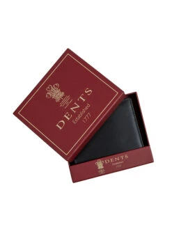 Men's Smooth Nappa Leather Bifold Wallet With RFID Blocking -Dents 23 5550 Black Slate 6