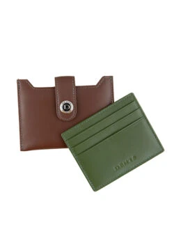 Men's Smooth Nappa Leather Card Holder With RFID Blocking And Case -Dents 23 5551 English Tan Olive 1