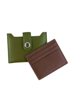 Men's Smooth Nappa Leather Card Holder With RFID Blocking And Case -Dents 23 5551 Olive English Tan