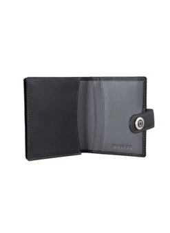 Men's Smooth Nappa Leather Business Card Holder With RFID Blocking And Tab -Dents 23 5552 Black Slate 1
