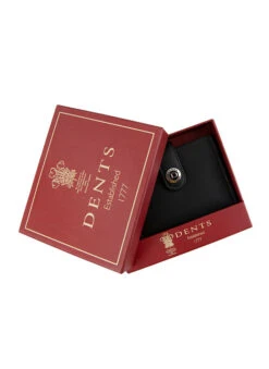 Men's Smooth Nappa Leather Business Card Holder With RFID Blocking And Tab -Dents 23 5552 Black Slate 6