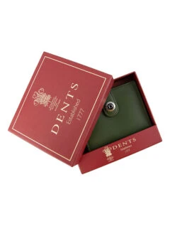 Men's Smooth Nappa Leather Business Card Holder With RFID Blocking And Tab -Dents 23 5552 Olive English Tan 6