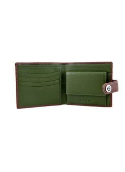 Men's Smooth Nappa Leather Bifold Wallet With RFID Blocking And Coin Purse -Dents 23 5553 English Tan Olive 1