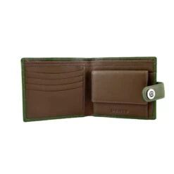 Men's Smooth Nappa Leather Bifold Wallet With RFID Blocking And Coin Purse -Dents 23 5553 Olive English Tan