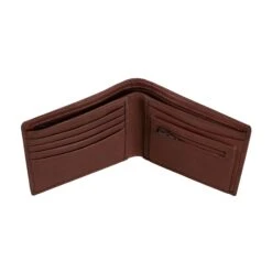Men's Pebble Grain Leather Bifold Wallet With RFID Blocking And Coin Purse -Dents 23 5557 Dark Tan 5