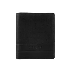 Men's Pebble Grain Leather Bifold Wallet With RFID Blocking And Zipped Pocket -Dents 23 5558 Black 1