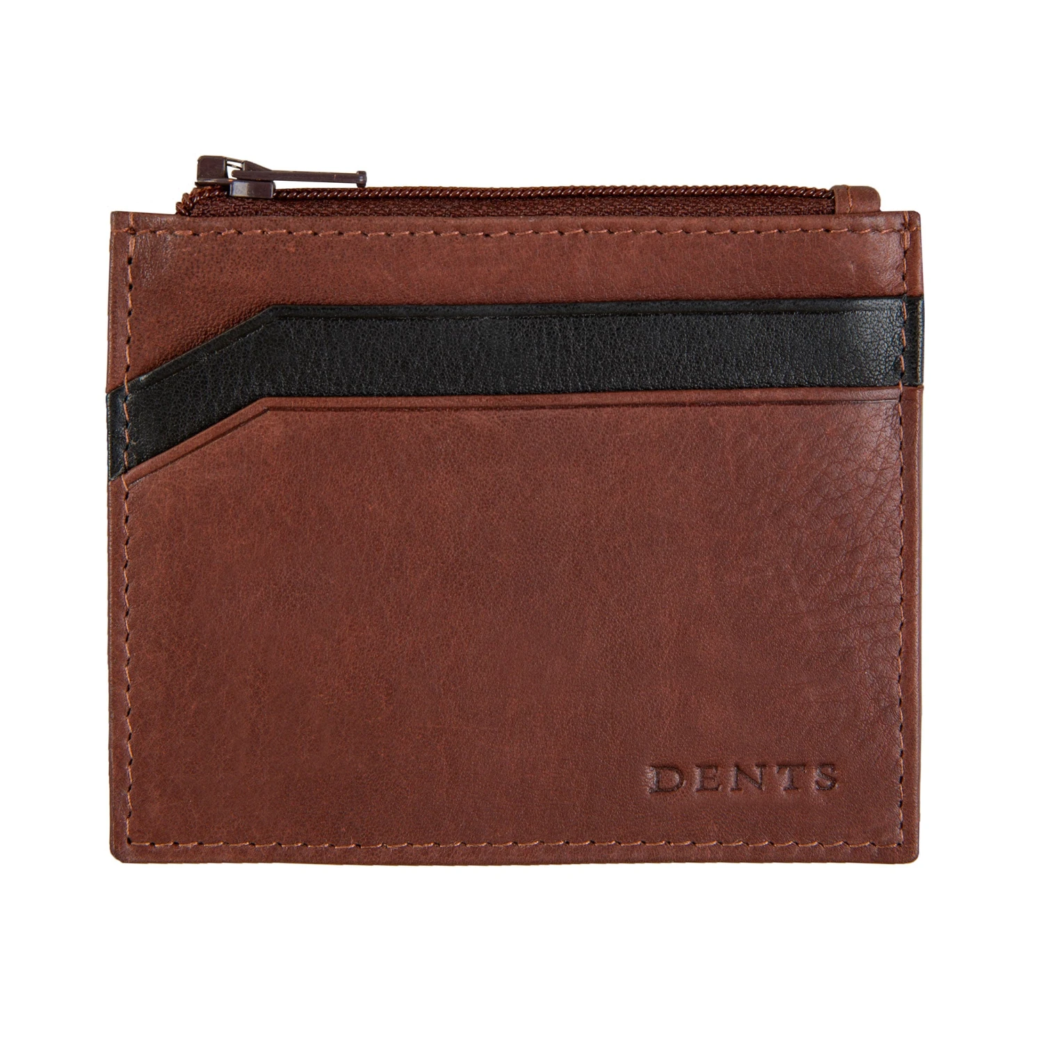 Men's Two-Colour Pebble Grain Leather Card Holder With RFID Blocking And Zipped Pocket 3 Men's Two-Colour Pebble Grain Leather Card Holder With RFID Blocking And Zipped Pocket
