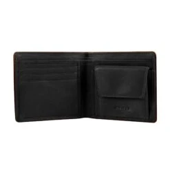 Men's Two-Colour Pebble Grain Leather Bifold Wallet With RFID Blocking And Coin Purse -Dents 23 5561 Black 3