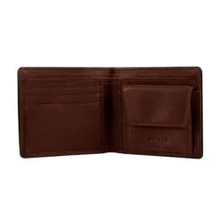 Men's Two-Colour Pebble Grain Leather Bifold Wallet With RFID Blocking And Coin Purse -Dents 23 5561 Dark Tan 3
