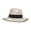 Women’s Straw Fedora Hat With Striped Black Ribbon -Dents 3 1199 Ivory 2