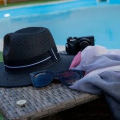 Women’s Straw Fedora Hat With Striped Black Ribbon -Dents 3 1199Black 4 2648PalePink