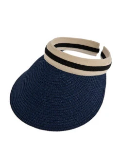 Women's Straw Sun Visor With Ribbon Band -Dents 3 1365 navy 29e6a012 fc2b 4655 9649 5fe1ab79f47d