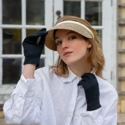 Women's Three-Point Cotton Gloves -Dents 3 1366 Natural Marl 6 2043 Black