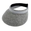 Women's Marl Straw Sun Visor With Ribbon Band 2 Women's Marl Straw Sun Visor With Ribbon Band -Dents 3 1366 light grey marl