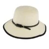 Women's Straw Sun Hat With Buckle Trim -Dents 3 1367 20ivory 20black abe67017 3d30 4773 ba9d e55dea7e5cf2