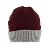 Women’s Patchwork Cable Knit Beanie Hat -Dents 3 3301 Claret