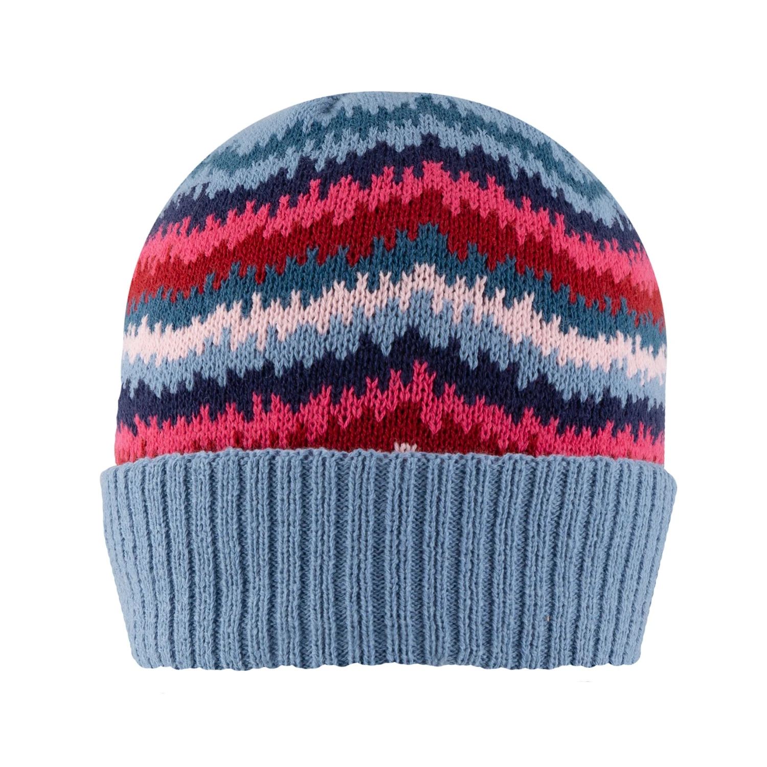 Women’s Knitted Beanie Hat With Contrasting Stripes 3 Women’s Knitted Beanie Hat With Contrasting Stripes