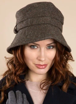 Women's Abraham Moon Herringbone Tweed Bucket Hat -Dents 3 5157