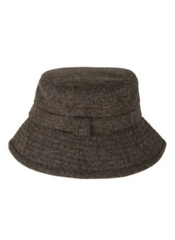 Women's Abraham Moon Herringbone Tweed Bucket Hat -Dents 3 5157Pewter