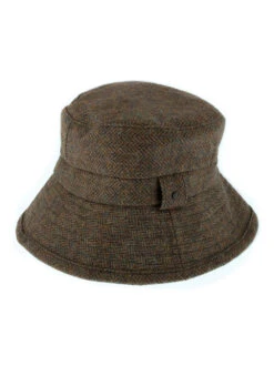 Women's Abraham Moon Herringbone Tweed Bucket Hat -Dents 3 5157Spruce