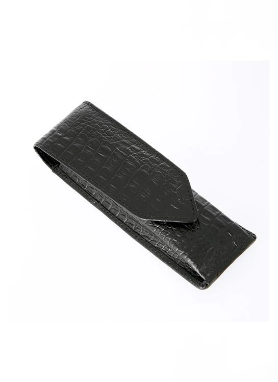 Crocodile Print Leather Pen Case 3 Crocodile Print Leather Pen Case