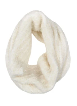Women’s Mohair Wool-Blend Infinity Scarf -Dents 4 1289WinterWhite 2