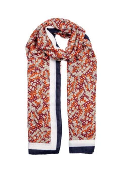 Women’s Small Geometric Print Lightweight Scarf With Border