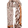 Women’s Animal Print Lightweight Scarf -Dents 4 1405Brown