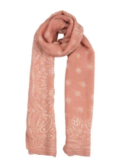 Womenâs Pleated Floral And Paisley Pattern Lightweight Scarf