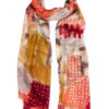 Women's Abstract Block Print Lightweight Scarf -Dents 4 2545 berry