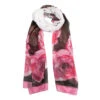 Women's Rose Print Lightweight Scarf With Border -Dents 4 2548 20blush