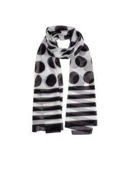 Women's Spots And Stripes Print Lightweight Scarf