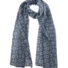 Women's Retro Floral Print Lightweight Scarf -Dents 4 2570 20blue