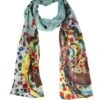 Women's Multi-Coloured Circus Print Lightweight Scarf -Dents 4 2574 20aqua