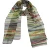 Women's Broken Stripes Print Lightweight Scarf -Dents 4 2575 20lime