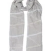 Women's Metallic Stripe Lightweight Scarf -Dents 4 2589 Dove Grey