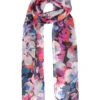Women's Bold Floral Print Lightweight Scarf -Dents 4 2599 Black