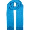 Women's Plain Tweed-Effect Midweight Scarf With Tassels -Dents 4 2607 blue a1957d49 6ceb 4324 a829 f6c5d8b068ee