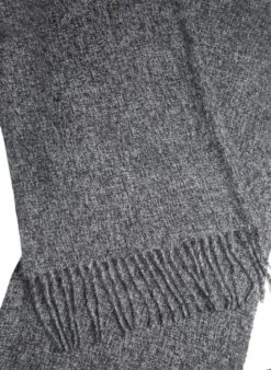 Women's Plain Tweed-Effect Midweight Scarf With Tassels -Dents 4 2607 20charcoal 60bd09e4 c499 40f9 8032 ab2315947c45