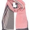 Women’s Pleated Lightweight Scarf With Diagonal Cross Print And Border -Dents 4 2616Pink