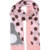 Women’s Multi-Spot Print Lightweight Scarf With Border -Dents 4 2619Pink